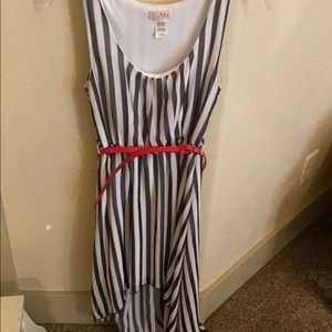 Black and white striped dress